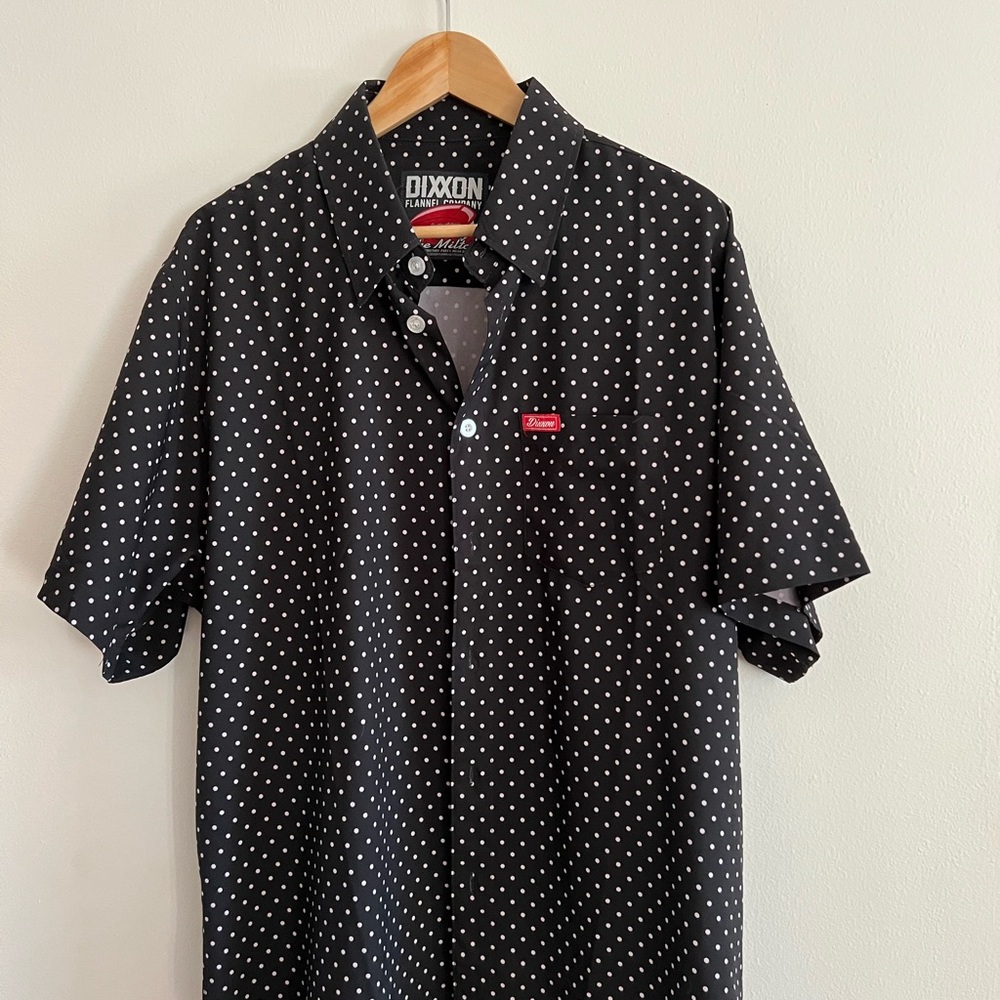 DIXXON Black and White Polka Dot Casual Shirt